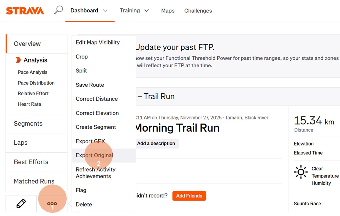 Strava import 1