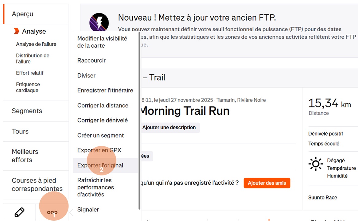 Import Strava 1